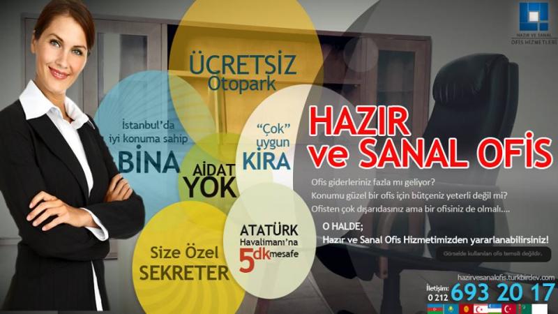 Istanbul'da Kiralik sanal ve mobilyali hazir ofis, havaalanina yakin, basin expr